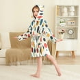 thumbnail image 4 of FORMRS Niños Bathrobe Unisex Hooded Robe Soft Plush Pajamas Sleepwear, Size 2-3T, Red Geometric, 4 of 7