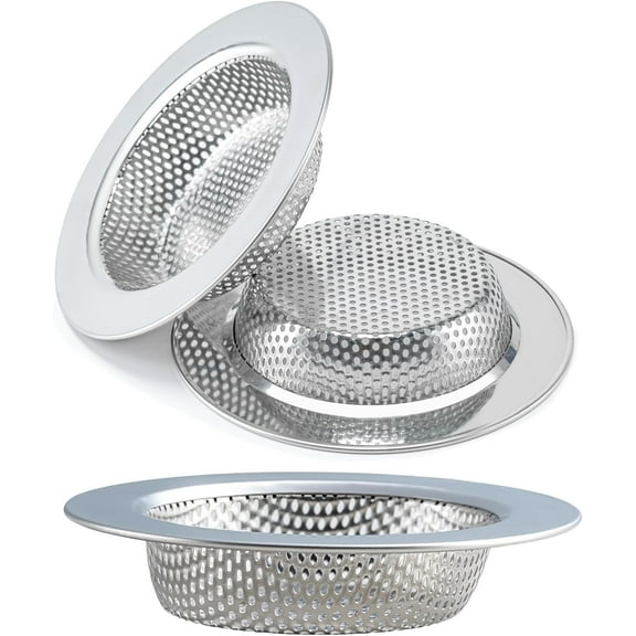 3 Pcs Sink Strainer for Most Kitchen Sink Drain Basket, Upgraded Double-Layer Safe Design Kitchen Sink Strainer (Outer Diameter 4.5 Inch)