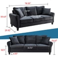 thumbnail image 4 of Aukfa 78.4" 3-Seater Sofa, Upholstered Sofa Couch for Living Room - Black, 4 of 8
