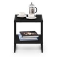 thumbnail image 4 of Furinno Camnus Side Table, 2-Tier Black End Table with Metal Frame, Square Night Stand with Open Shelf, Bedside Table, Easy Assembly, for Living Room, Bedroom, Dark Americano, 4 of 5