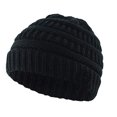 thumbnail image 1 of Gorro de invierno para niños pequeños, gorro de punto con cable, grueso, suave, holgado, cálido, color negro, 1 of 5