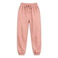 thumbnail image 2 of FSYBOA Girls Sweatpants Size 10-12T, Drawstring Relaxed Fit Elastic Bottom Casual Kids Fall Joggers Pants with Pockets Pink, 2 of 8