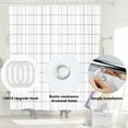 thumbnail image 6 of Microfiber Grid Printed Bathroom Shower Curtain, 72 x 72 inch, White, Black, MONOJOY, 6 of 6