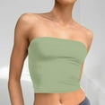 thumbnail image 2 of Fanxing Green Tube Tops for Women Xl Going Out Crop Sleeveless Tank Bandeau Strapless Casual Shirts （Women's Petite XS-XL), 2 of 7