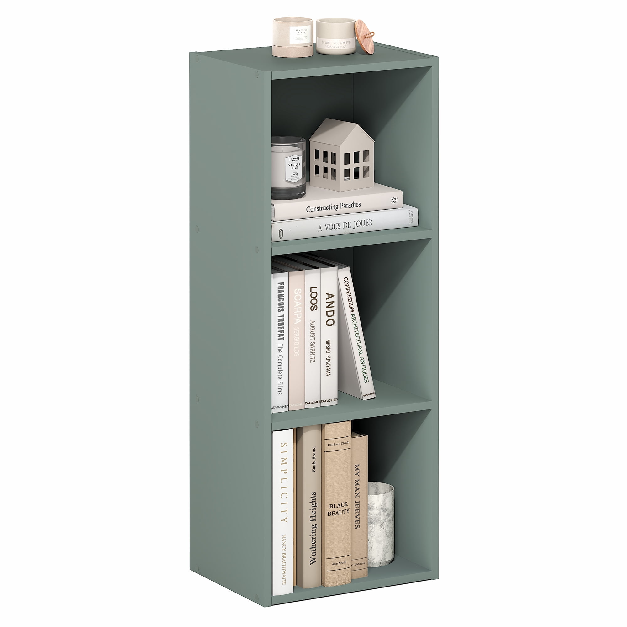 Furinno LUDER 3-Cube Bookshelf  in Sage Green