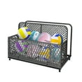 thumbnail image 2 of M optimized Patio Poolside Float Storage Basket Outdoor Box PE Rattan Pool Caddy Storage with Rolling Wheels for Floaties Beach Balls Toys, Gray, 2 of 9