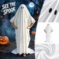 thumbnail image 6 of White Ghost Costume for Adults, Classic Ghost Sheet Costume with Eye Holes, Lightweight Full Body Sheet Ghost Costume for Halloween Party Cosplay, 6 of 9