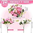 24 Bundles Artificial Peonies Flowers Wedding Faux Flowers Silk Peony
