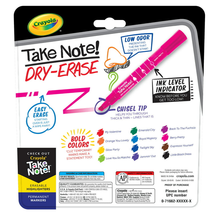 Lot of 2 Crayola Take Note! Dry Erase Markers Bullet Tip Assorted Set of 4  - Dutch Goat