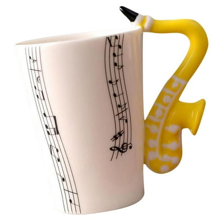 

Musical Notes Design Ceramic Drink Tea Coffee Mug Cup With Instrument Handle