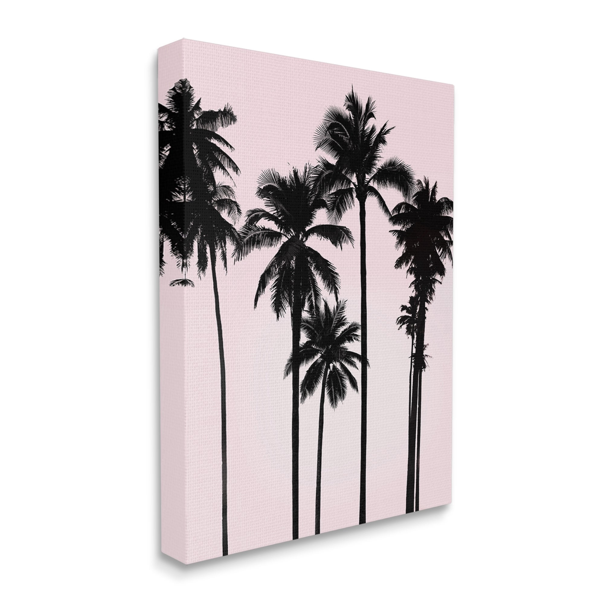 Stupell Industries Tall Palm Tree Silhouettes Soft Tropical Pink Sky, 36 x 48,Design by Mia Jensen