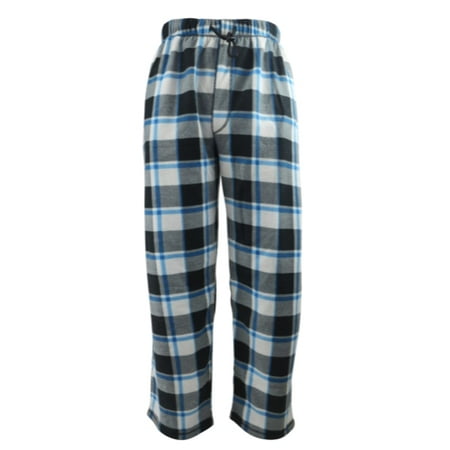 Leehanton - Men's Plaid Light Grey Fleece Pants - Walmart.com