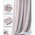 thumbnail image 2 of Pink Botanical Blackout Curtains Light Blocking Print Window Curtains, Modern Farmhouse Striped Thermal Insulated Window Drapes for Living Room Kitchen Cafe (2 Panels, 104"W x 63"L), 2 of 7
