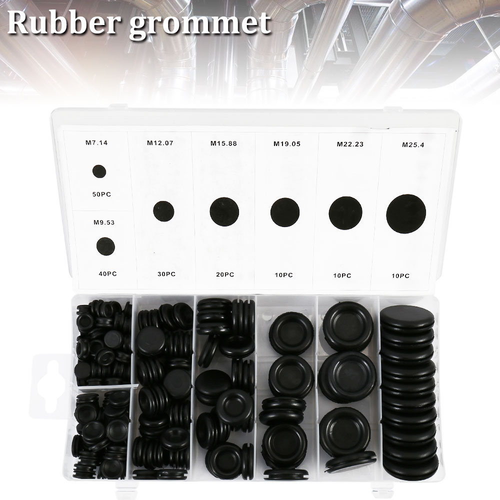 ODOMY 170Pcs Rubber Grommets Electrical Wire Gasket Kit for Car