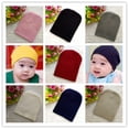 thumbnail image 2 of Newborn Baby Boy Girls Winter Double Layer Plain Beanie Hat Cap, 2 of 4