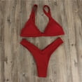 thumbnail image 4 of Beach Vacation Outfits Women Sexy Thong Bikini Swimsuit Cheeky High Waisted Push Up Bikini Set High Cut Triangle String 2 Piece Bathing Suit, 4 of 7