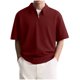 thumbnail image 1 of pstuiky Mangas cortas para hombre, Blusa informal de manga corta con cuello vuelto y cremallera de color liso para hombre ropa de hombre xl, 1 of 4