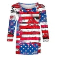 thumbnail image 4 of LYXSSBYX 4th of July Outfits for Women Women's Fashion Printed T-Shirt 3/4 Sleeves Blouse Round Neck Casual Tops, 4 of 5