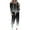 Black, variant on Trendy 2 Piece Sweatsuit Women Hooded Sweatshirt with Drawstring Jogger Pants Gradient Printed Loungewear Travel Outfits Blue 3XL