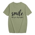 thumbnail image 3 of T-shirt Décontracté à Manches Courtes pour Usage Quotidien avec Col Rond et Imprimé Graphique, Coupe Ample pour Femmes, Confort Quotidien, 3 of 4