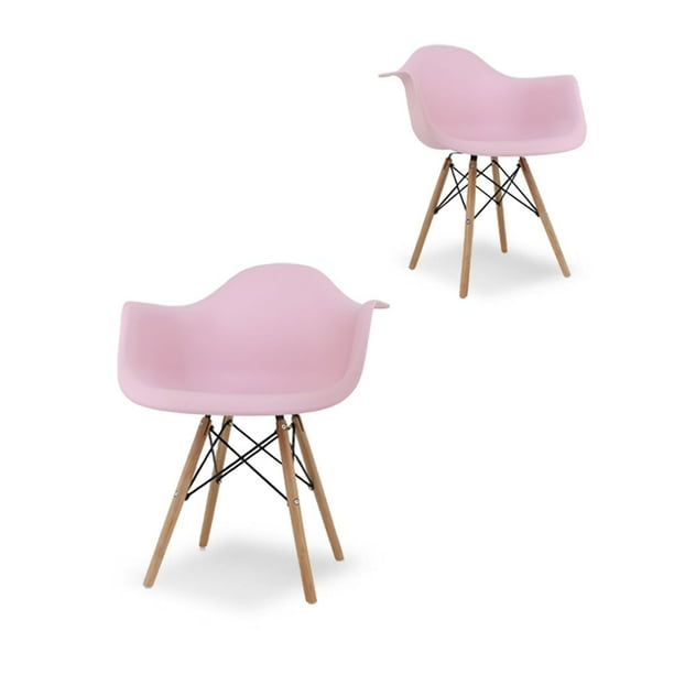 Sillas para Comedor Ergonomicas Mirel Vessel Minimalista Set 2 Piezas Rosa