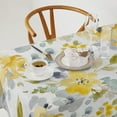 thumbnail image 2 of Spring Summer Tablecloth, Watercolor Bright Yellow Blue Wild Flowers Abstract Botanical Print Table Cover for Party Picnic Dinner Decor 60x84in, 2 of 6