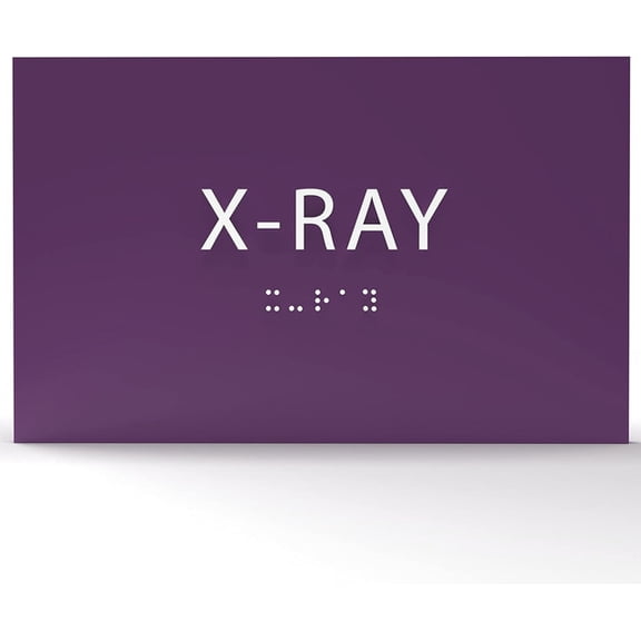 ADA CENTRAL SIGNS - 6" X4" X-Ray Sign - Tactile Graphics Grade 2 Braille Text Radiation Alert Sign| ADA Compliant Wall Mount Acrylic Medical Procedure Sign for Hospital, Medical Space, and Clinic
