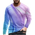 thumbnail image 2 of Qingpeng Mens Long Sleeve Shirt Casual Print Graphic Tee Shirts Workout Loose Pullover Crewneck Sweatshirs, 2 of 5