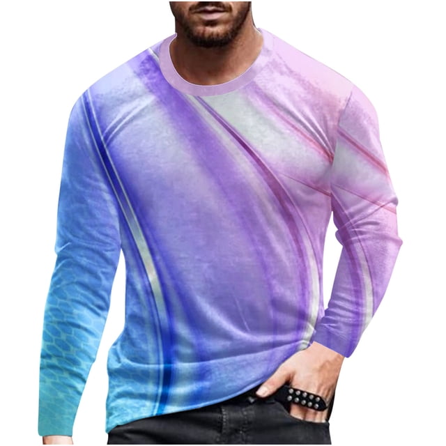 Pompotops Hommes Casual Col Rond Manches Courtes Pull-Over Ligne 3D Imprimé T-Shirt Blouse en Vente