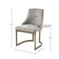 thumbnail image 2 of 2pcs Accent Dining Chairs, Modern Upholstered Accent Chair with High Back and Sled Leg, Circular Base，Parsons Chair Suitable for Dining Room, Office, Restaurant, Grey, 2 of 9