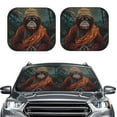 thumbnail image 2 of Vsdgher Banana Leaf Meditating Gorilla Print Car Windshield Sun Shade, Reflective Sunshade Window Sunshade Sun Visor Protector Fit for Cars,Trucks,SUVs-Large, 2 of 6