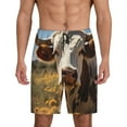 thumbnail image 3 of Lsque Countryside Flower Cow Mens Sleep Pajama Shorts,Short Pajama Pants, Cotton Ultra-Soft Knit-3X-Large, 3 of 9