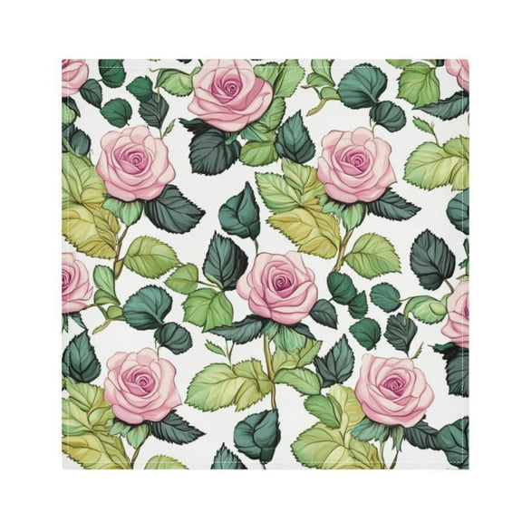 Qxltty Pink Rose Napkins 20×20in Perfect for Parties Dinners Weddings Cocktail Housewarming Cloth Napkins Set of 6