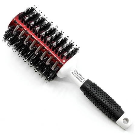 3" Porcupine Style Round Hair Brush with Rubber Grip