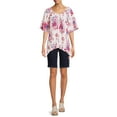 thumbnail image 3 of The Pioneer Woman, Pull-On Embroidered Bermuda Jean Short, Womens, 3 of 8