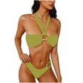 thumbnail image 1 of Conjunto de Bikini de Cintura Alta para las Mujeres de Color Sólido Tubo Superior, Sexy Colgantes sin Espalda Moda Traje de Baño, 1 of 4