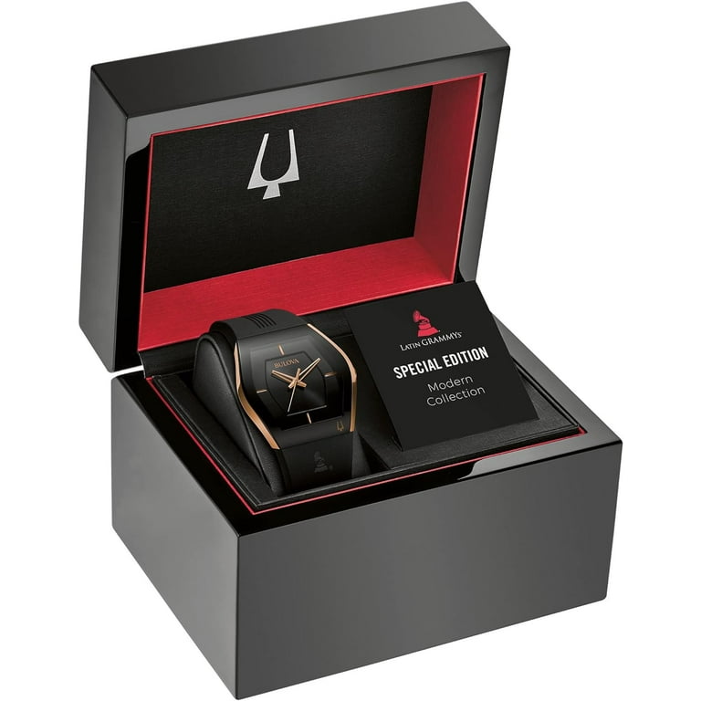 Bulova Gemini Quartz Crystal Black Dial Ladies Watch 97L163