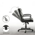 thumbnail image 3 of Gianna PU Leather Mid-back Office Chair with Fixed Padded Armrests for Adults, Black, 3 of 6