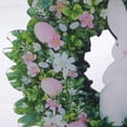thumbnail image 6 of CoreLiving Easter Decorations Hanging Ornament Wreath for Tree Featuring Vintage Style Flocked Bunnies Spring Flowers and Heart Accents for Front Door Mantle Wall Window Decor, 6 of 9