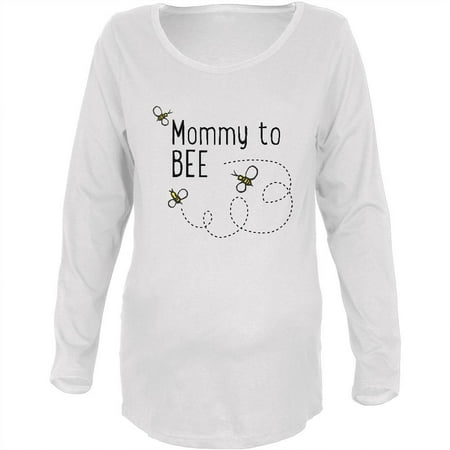 

Bees Bumblebee Mommy to Bee Be Maternity Soft Long Sleeve T Shirt White 2XL