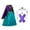 Purple+PS, variant on KAWELL Green Costume for Girls, Princess Dress up with Accessories Costume Classic Dress and Cape Outfit