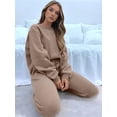 thumbnail image 4 of Lounge Sets for Women 2 Piece Travel Vacation Outfits Fall Sweatsuit Tracksuit Khaki M, 4 of 8