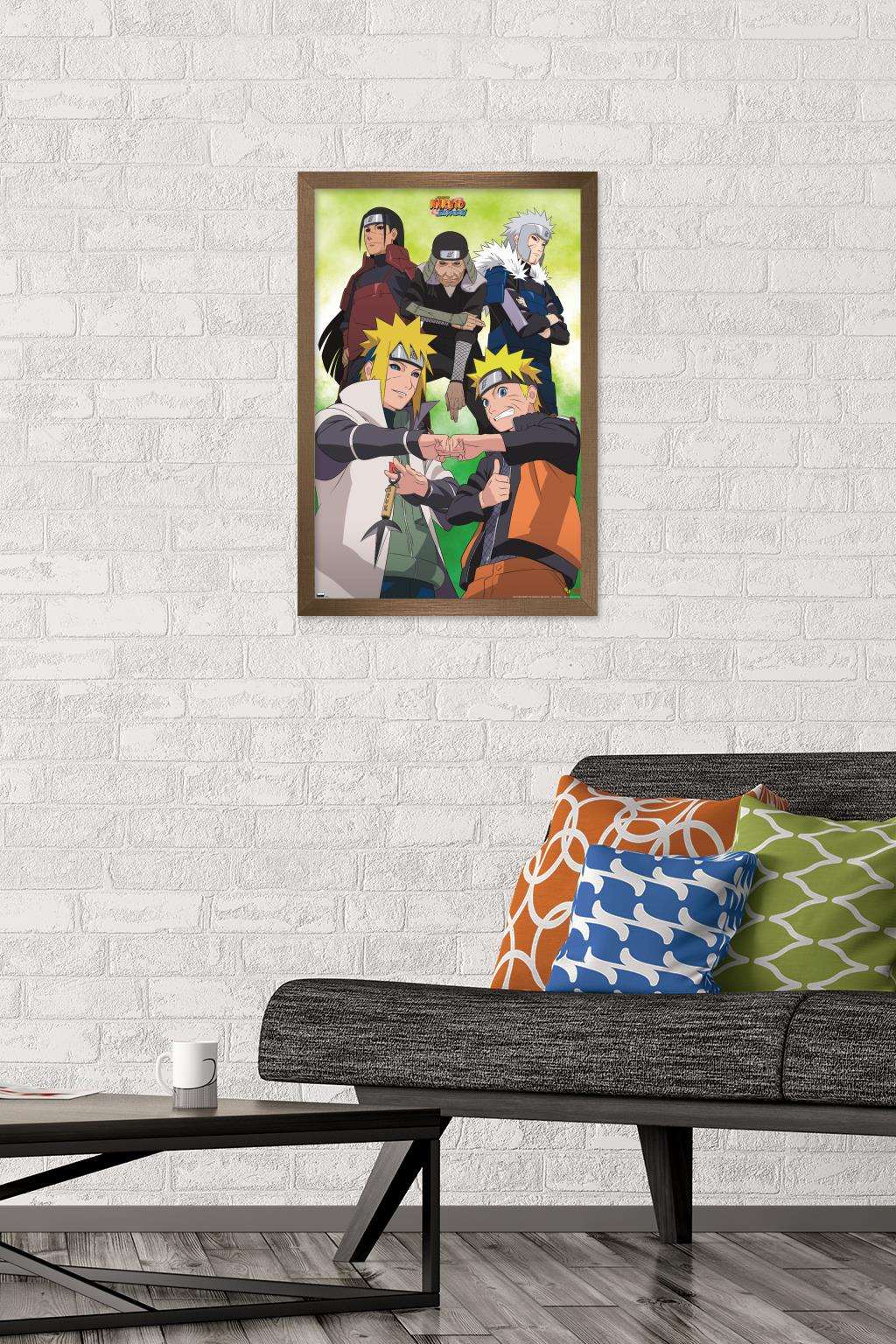 Naruto - Green Wall Poster, 14.725" x 22.375", Framed
