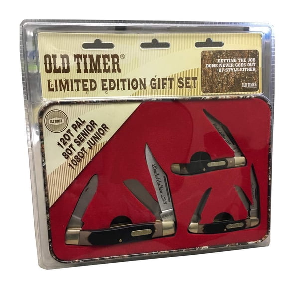 Limited Edition Gift Set 2018, 3 Folding Knives W/Collector Tin, Old Timer Knives By Old Timer ...