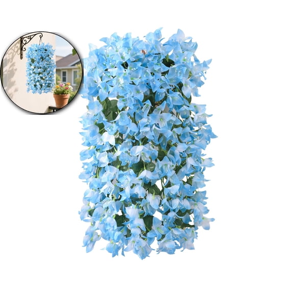 Artificial Bougainvillea Vine – 39.4" Realistic Fake Hanging Flowers for Outdoor Planters, Balcony & Porch Decor, UV-Resistant & Maintenance-Free