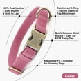 thumbnail image 2 of Plutus Pet Genuine Leather Dog Collar – Adjustable Pet Collar with Quick Release Metal Buckle, Soft Real Leather for Small Medium Large Dogs, Heavy Duty & Skin-Friendly (Pink, L), 2 of 10