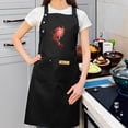thumbnail image 2 of 2 Pack Adjustable Bib Apron with Front Pocket Stylish Red Flower Design Perfect for Cooking & Crafting for Men & Women, 2 of 5