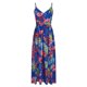 thumbnail image 4 of Vestido de Verano de Vacaciones de la Cintura Impresa de las Mujeres Cinched Ins V-Cuello Bajo Corte, Falda Grande Doblado para Ocasional, Fiesta Y Diario, 4 of 7