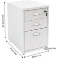 thumbnail image 3 of 3-Drawer Vertical File Cabinet - Metal Mobile File Cabinet with Lock and Wheels - Under Desk Metal Filing Cabinet for Legal/Letter/A4 File - Fully Assembled - Home/Office Storage Cabinet (White), 3 of 9