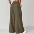 thumbnail image 3 of Lmueinov Women's Paperbag Waist Bow Tie Wide Leg Pants, Casual Hemp Polyester Blend Flowy High Waist Trousers with Pockets, S-XL, 3 of 4